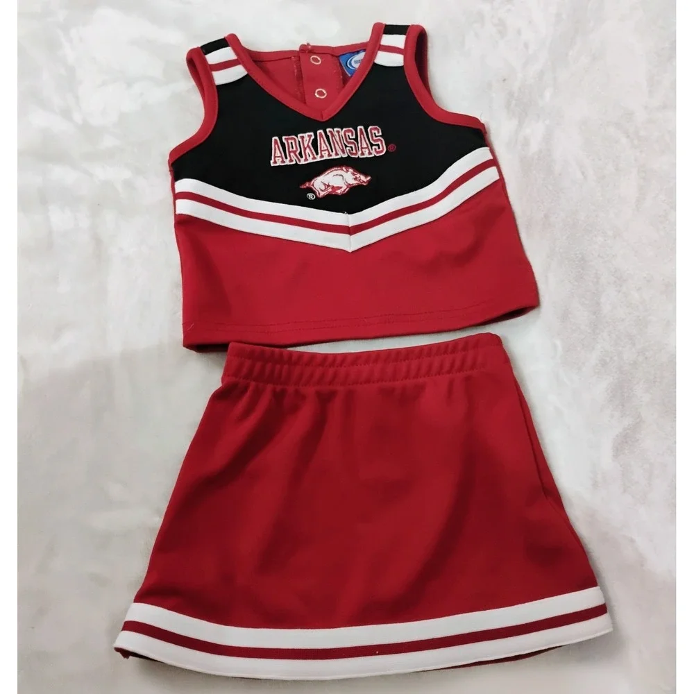 Arkansas Razorbacks‎ 6 - 9 Mths Cheerleading Outfit Baby Infant Set Top Skirt